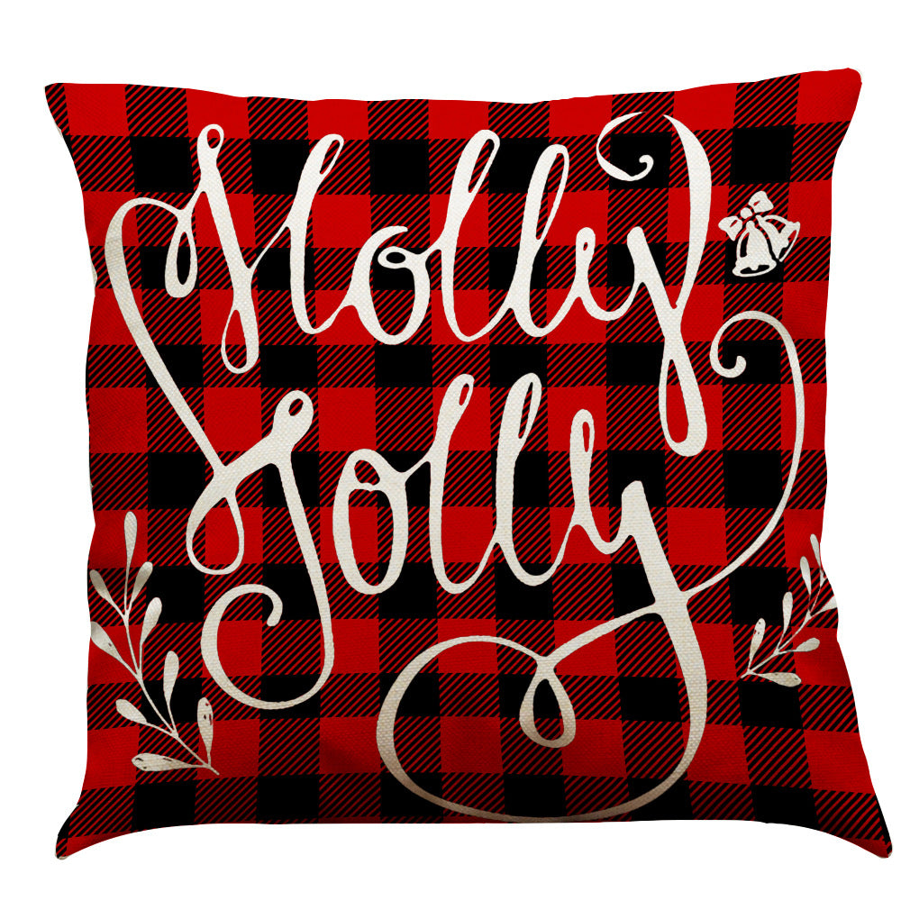 Christmas Cotton Linen Sofa Car Cushion Pillowcase