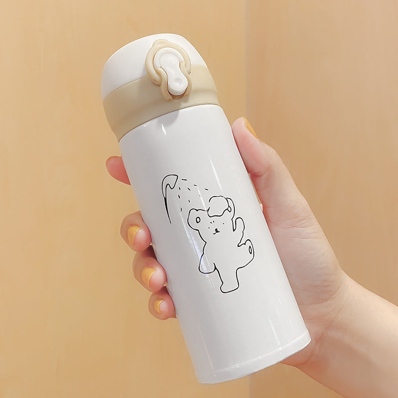 Japanese Small Water Bottle Mini Portable Bear Cup