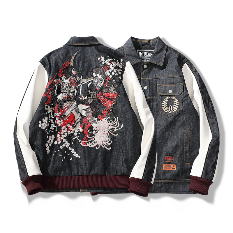 Swordsman Denim Yokosuka Embroidered Cotton Shirt