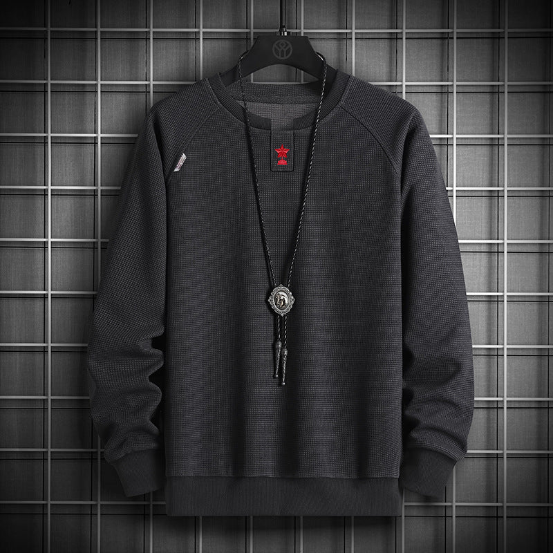 Five-star Embroidered Patch Crew Neck Sweatshirt