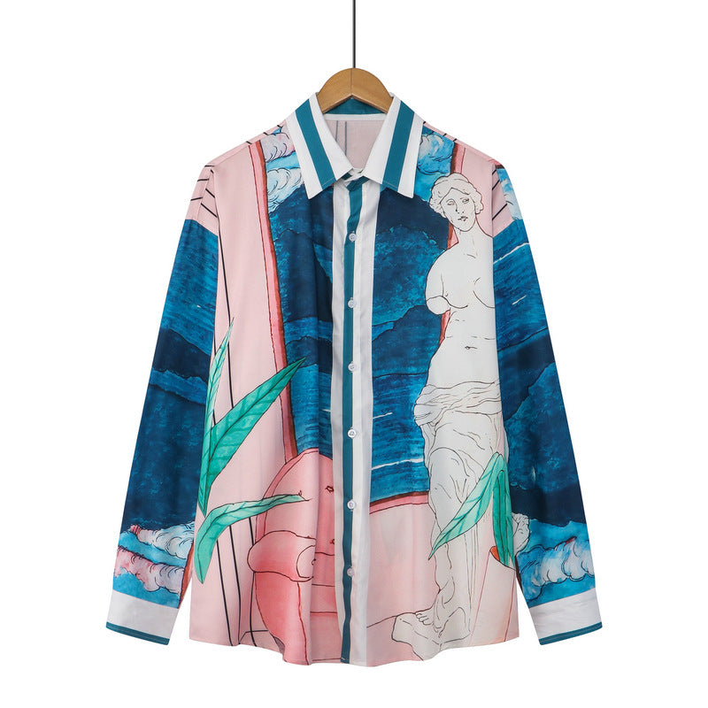 Men's Casual Loose Vintage Bohemian Long-sleeved Shirt