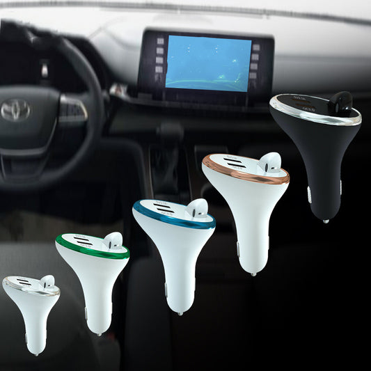 Car Cigarette Lighter Multifunctional Dual USBQC3.0 Car Fast Charging Wireless Headset