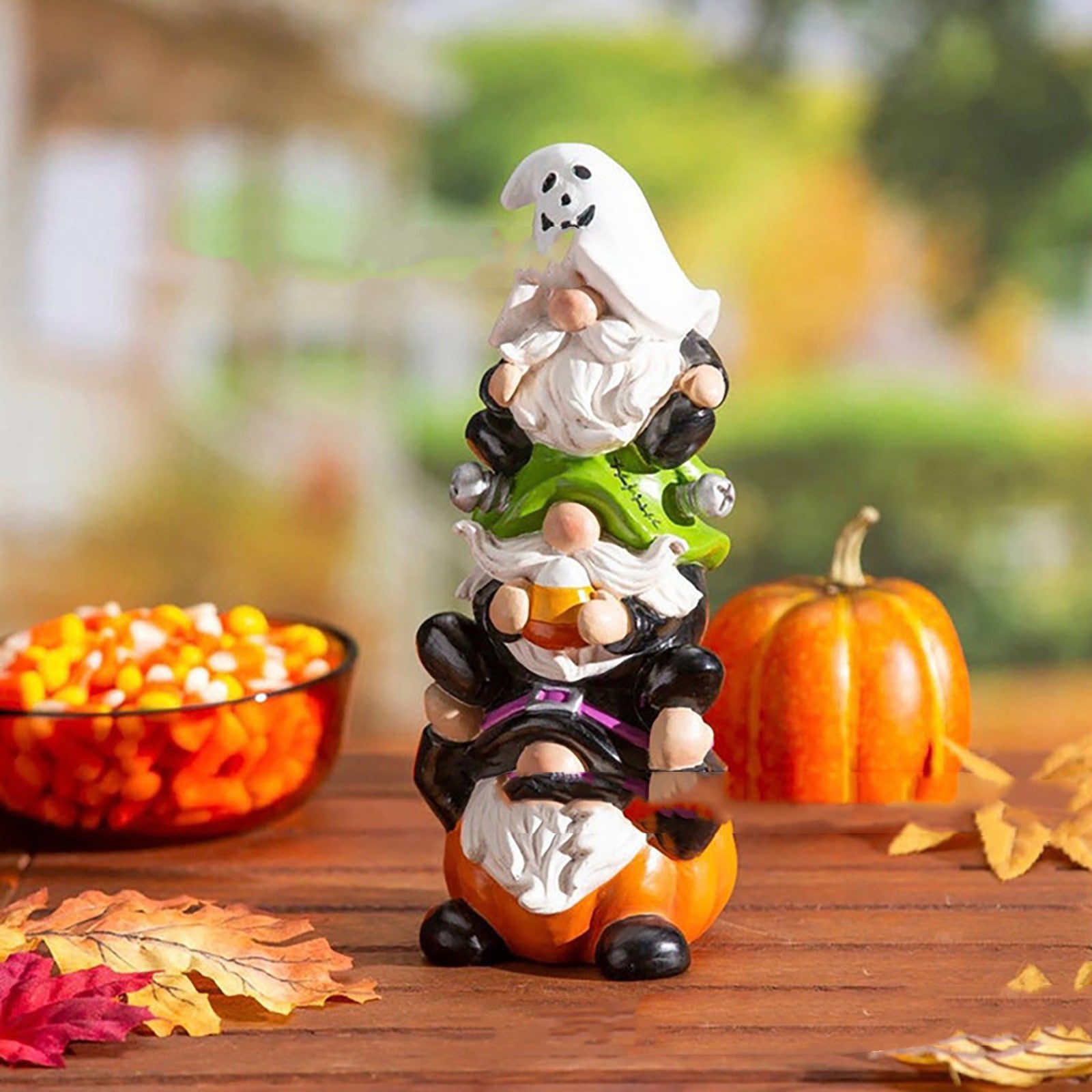 New Halloween Stacked Arhat Gnome Statue Resin Crafts