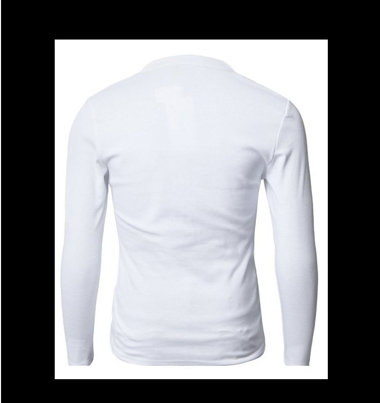 Casual Men's Slim Solid Color Long-sleeved T-shirt