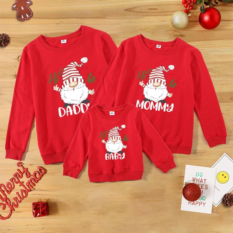 Christmas Dwarf Creative Funny Print Crew Neck Top