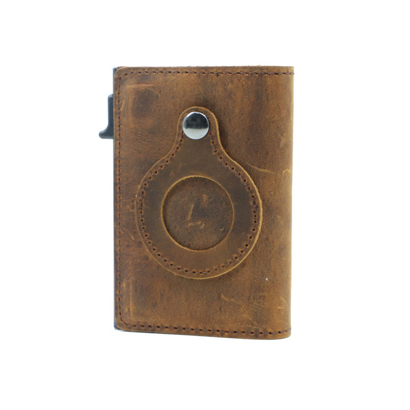 Automatic Pop-up Credit Card Case Vintage Style Leather Wallet