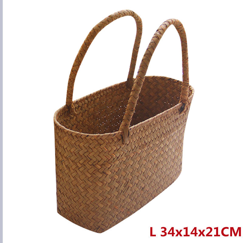 New Seagrass Woven Basket Floral Plant Tote