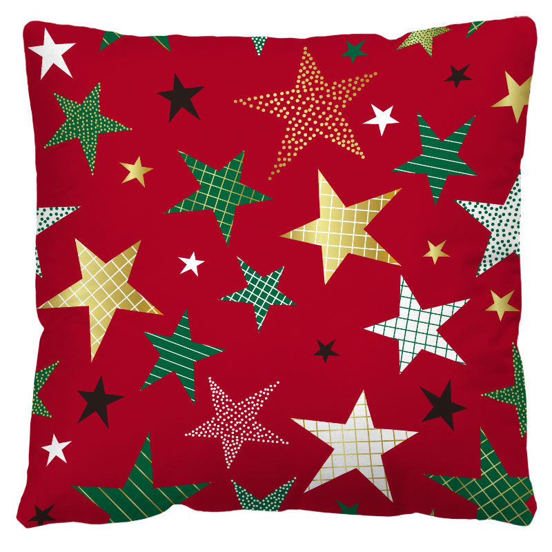 Christmas Pillow Cover Amazon Cross-border Red And Black Plaid Christmas Sofa Cushion Cover Plush Nordic Cushion