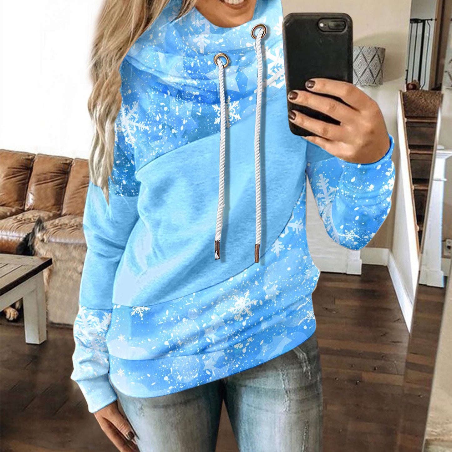 Casual Fashion Christmas Printed Long Sleeve Hoodie