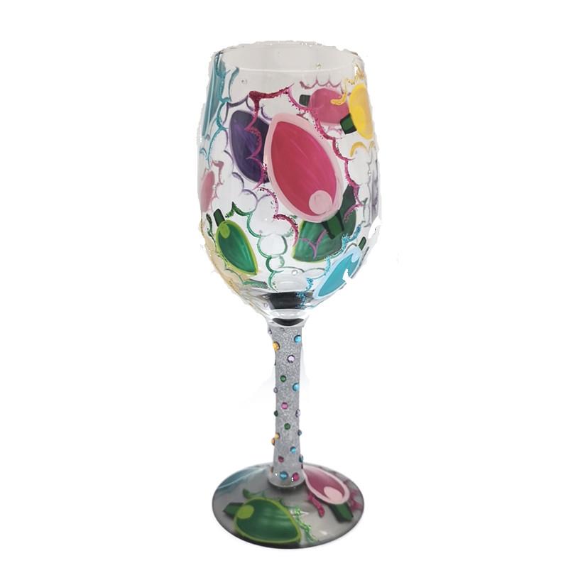 Hand-painted Crystal Wine Glasses Goblets For A Christmas