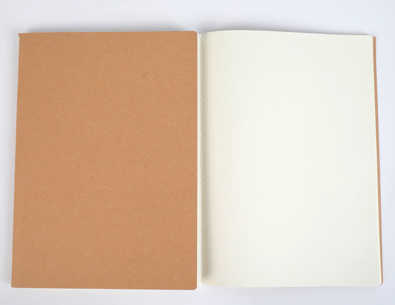 Leather Cover Thread Beige Eye Paper Soft Copy Notebook