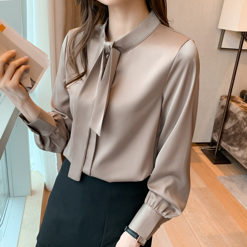 Fashion Ribbon Top Temperament Solid Color