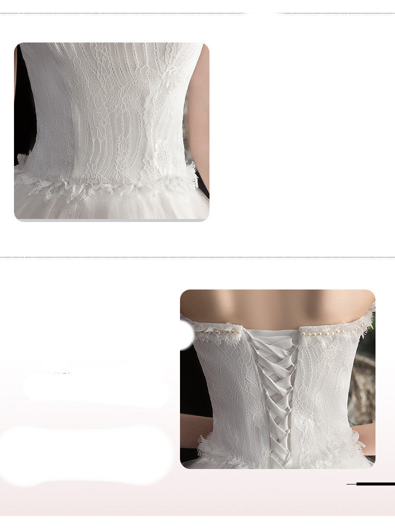 Short Front And Back Length Small Trailing Wedding Dress - globaltradeleader