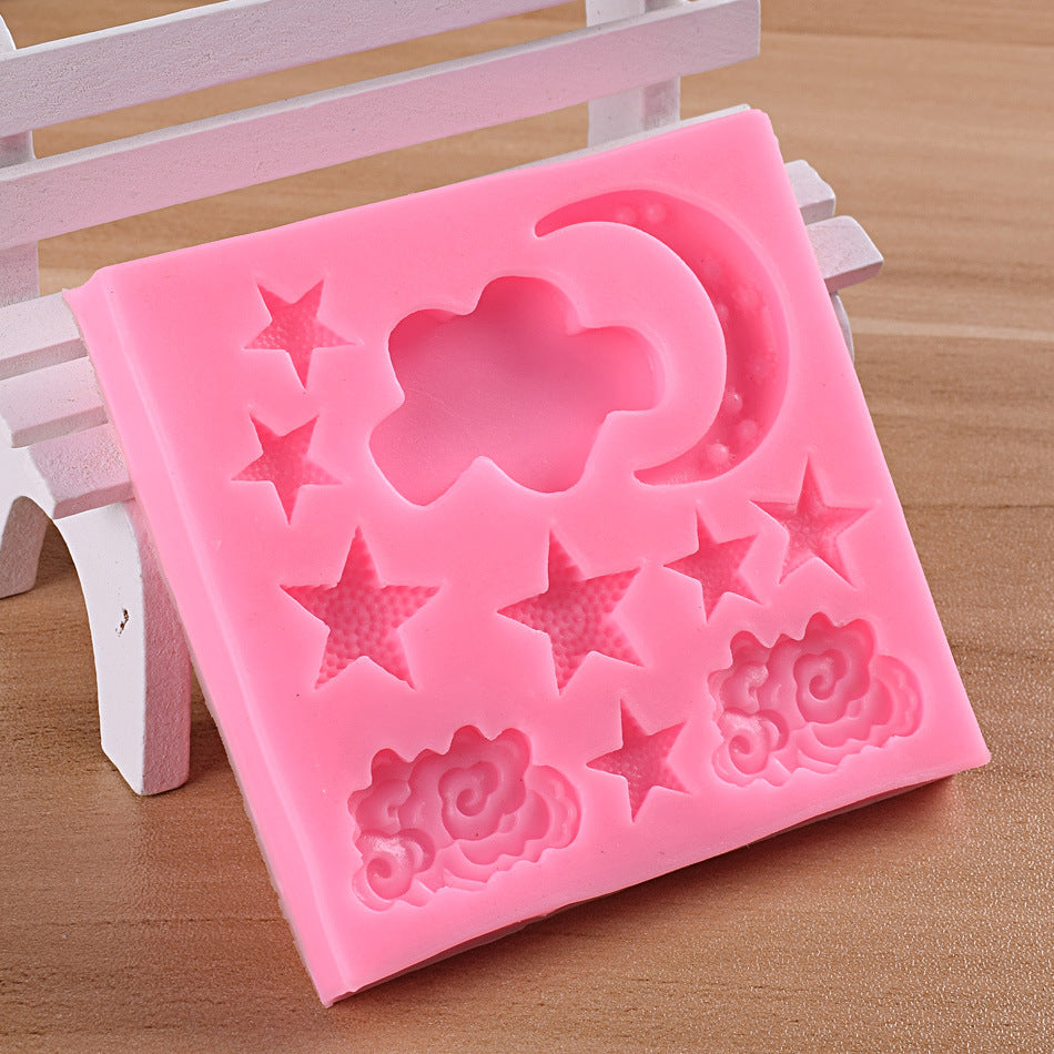 Cloud Moon Star Cake Silicone Fondant Mould