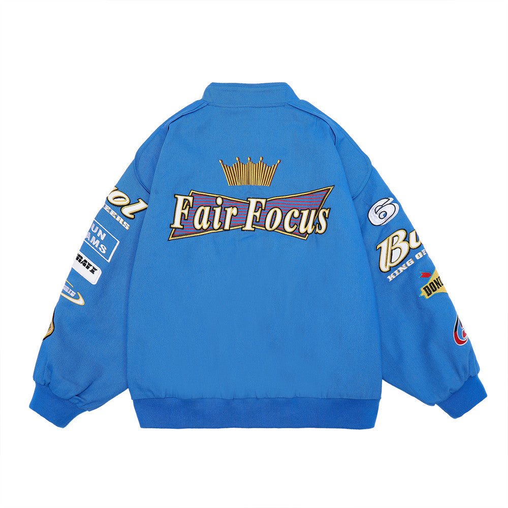 Men's Hip Hop Letter Embroidered Thick Jacket