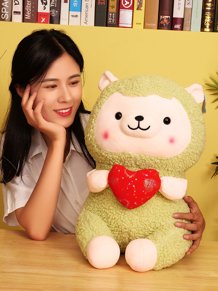 Cute Hugging Alpaca Doll Plush Toy Pendant