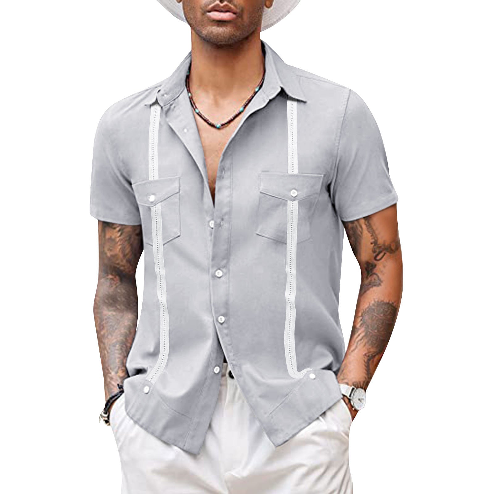 Men's Shirt Casual Short Sleeved