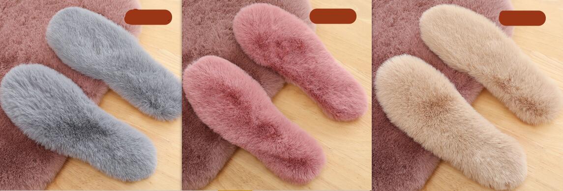 Winter Sheepskin Insoles Wool Warm Heated Insoles Unisex