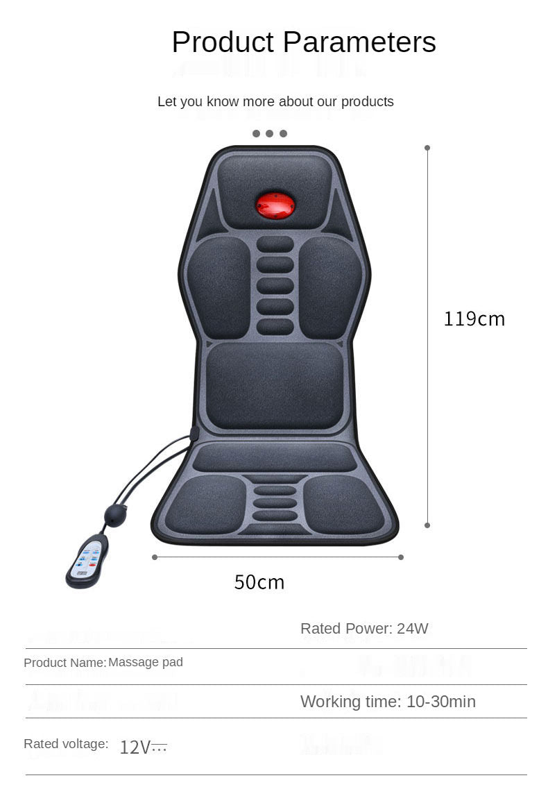 Car Massager Neck Waist Car Home Massage Cushion Cushion Seat Cushion Heating Vibration Whole Body Multi-function