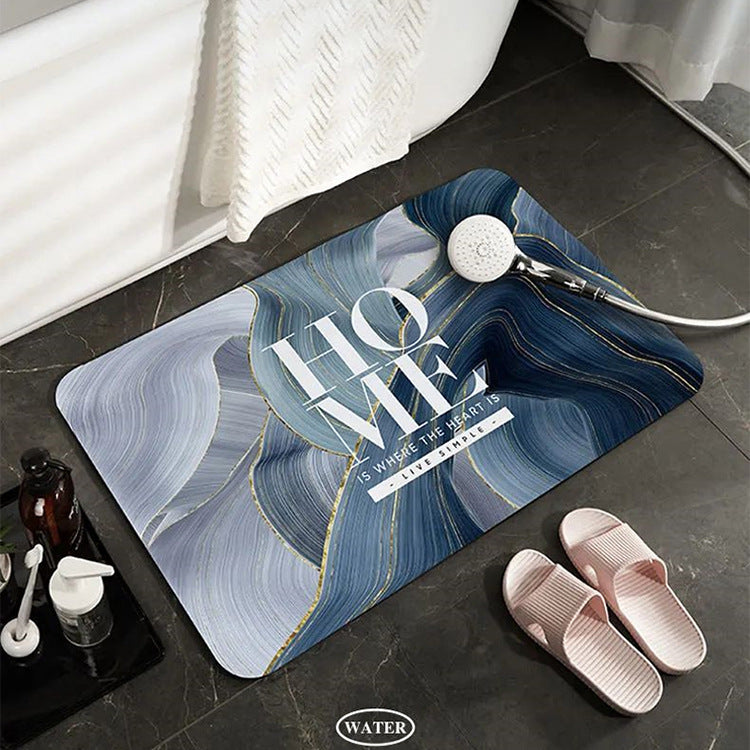 Wind Diatom Mud Bathroom Floor Mat Absorbs Water