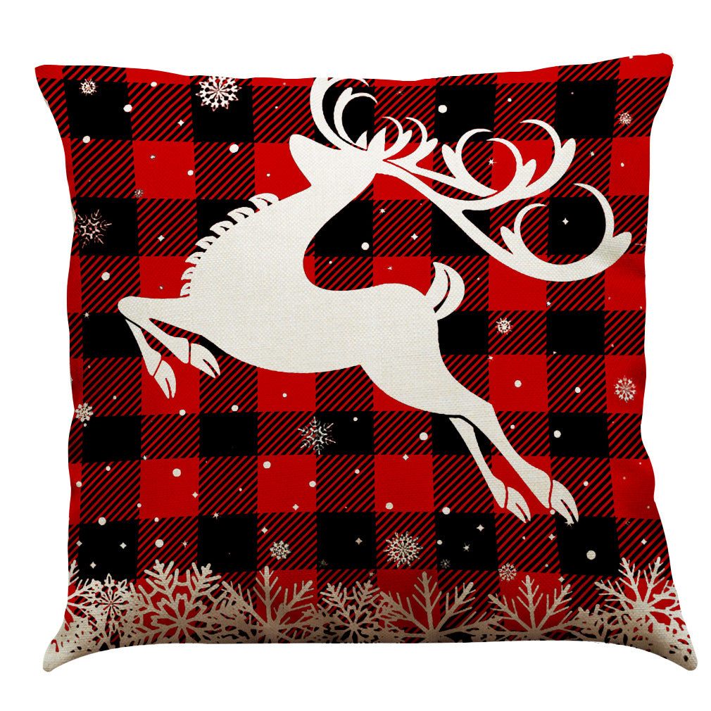 Christmas Cotton Linen Sofa Car Cushion Pillowcase