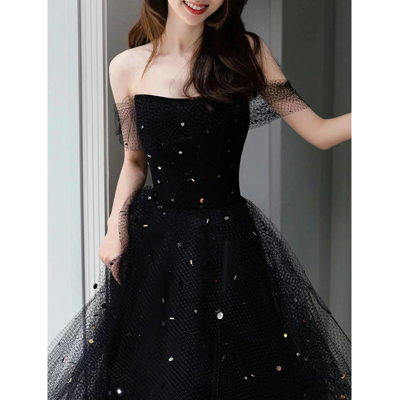 Evening Dress Women Haute Couture Black French