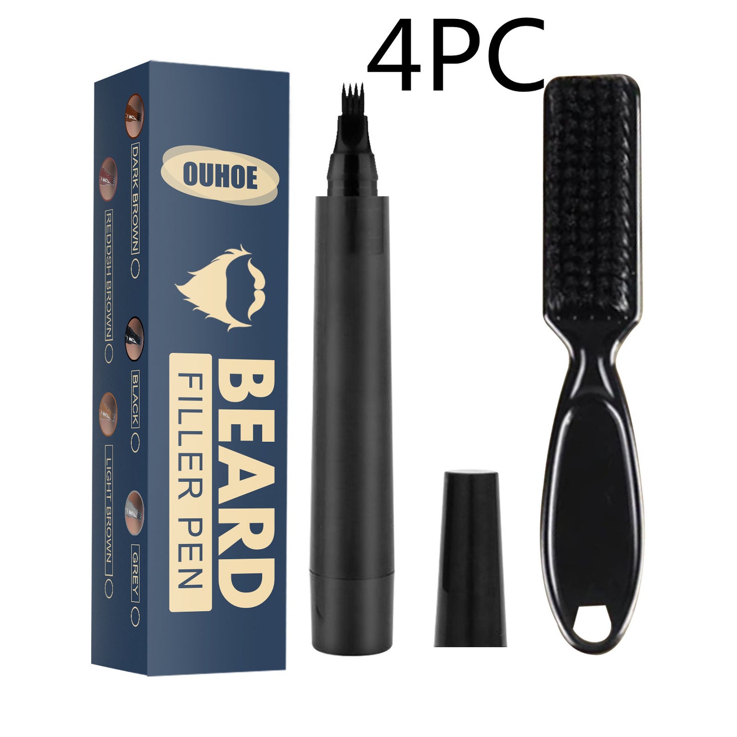 Beard Pencil Filler Beard Filling Pen Kit Barber Pencil With Brush Salon Facial Hair Styling Beard Brush Male Mustache Repair