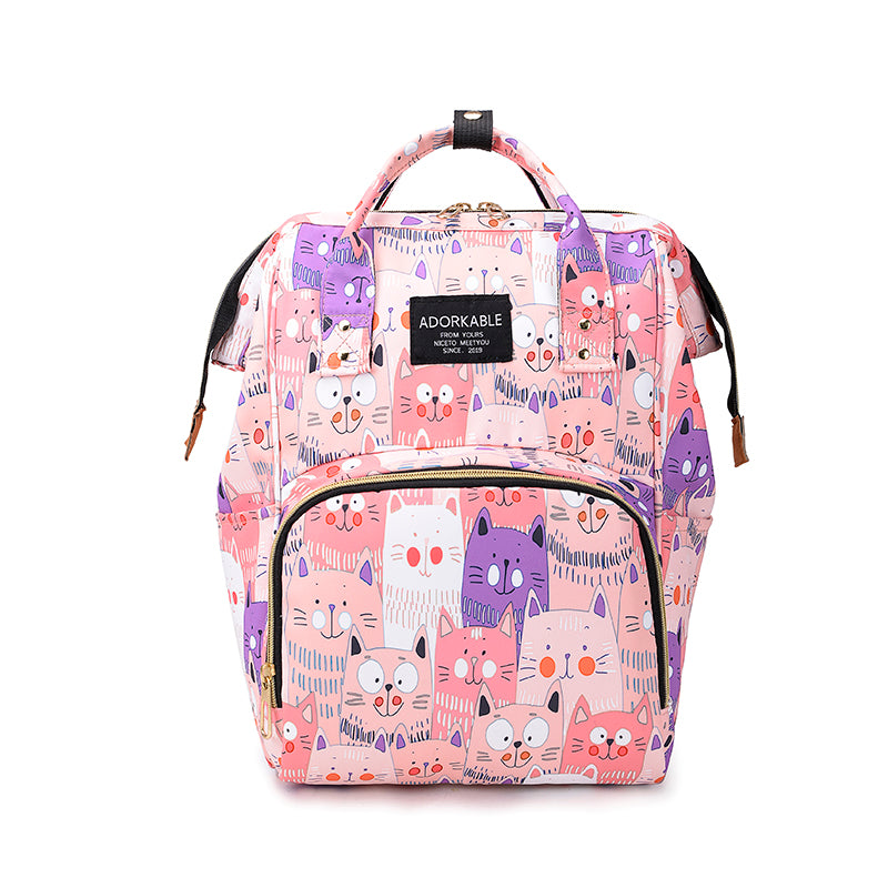 Fashion Printed Pattern Mommy Bag Multifunctional Backpack