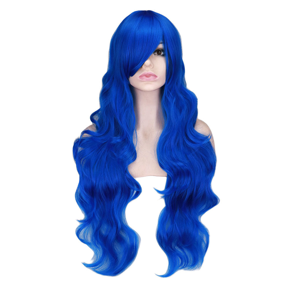 Mermaid Anime Cosplay Wig Dark Red Long Curly Hair