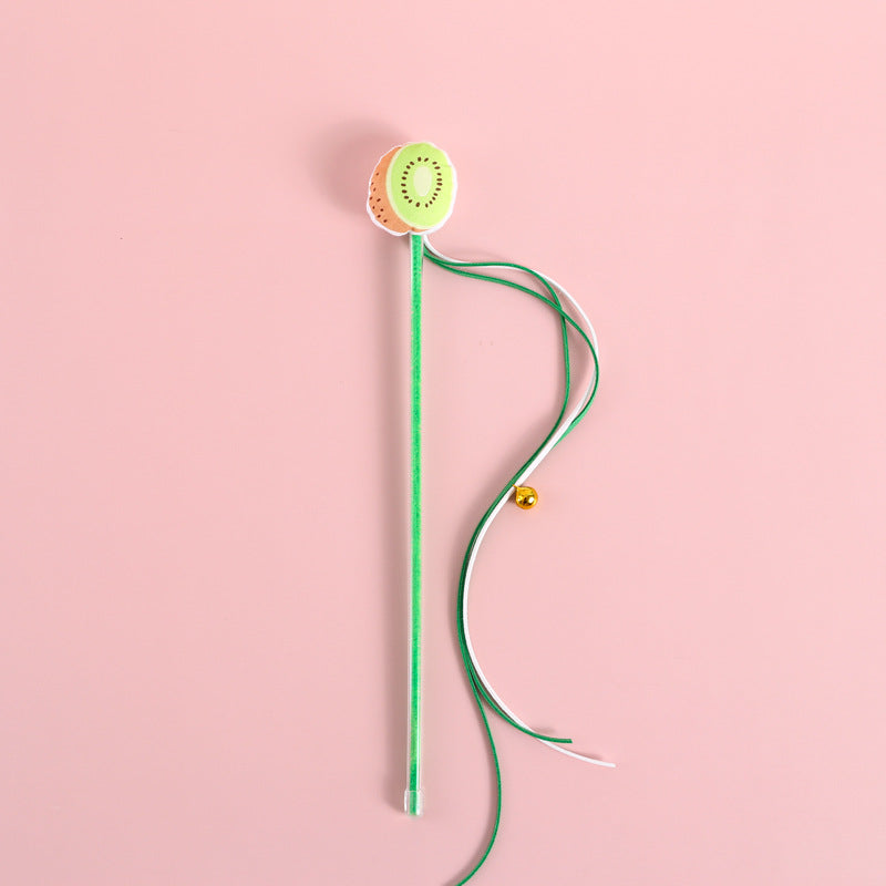 Funny Cat Stick Sounding Bells Tassels Fruit Shapes Relieve Boredom