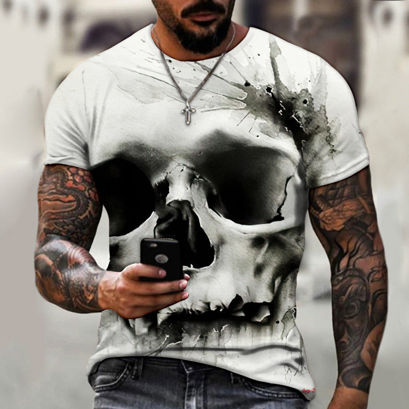 New Summer Horror Skull 3d Men's T-shirt