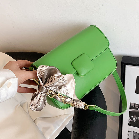 Square Buckle Ribbon Design Fashion Small PU Leather Crossbody Bags For Women 2022 Summer Shoulder Simple Lady Travel Handbags