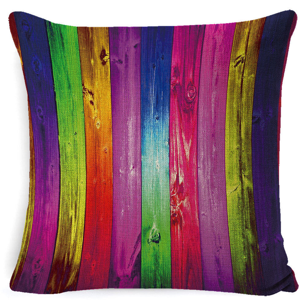 Creative Crayon Sense Colorful Cotton And Linen Pillowcase