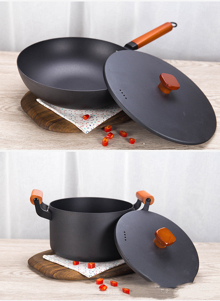 Flat Bottom Non-stick Household Iron Pan Gift