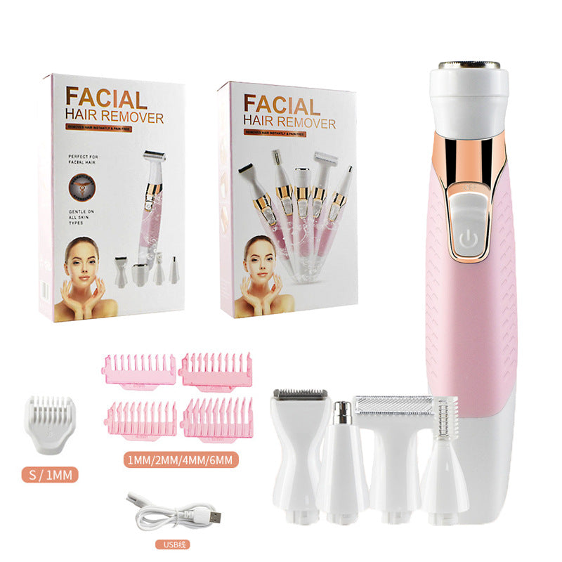 Electric Hair Removal Device Female USB Shaver 5 In 1 Eyebrow Trimmer