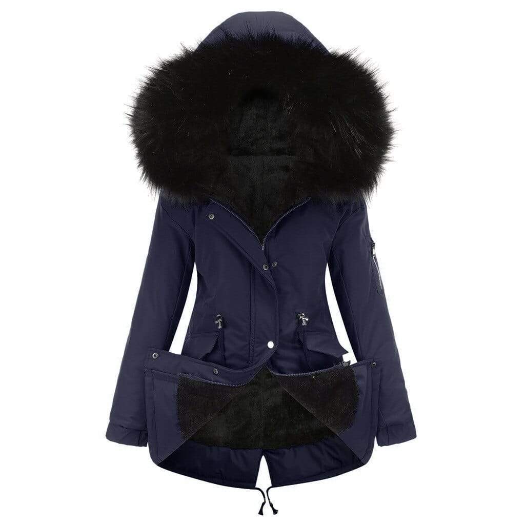 coat cotton coat mid-length hooded winter warm plus fleece coat plus cotton padded coat